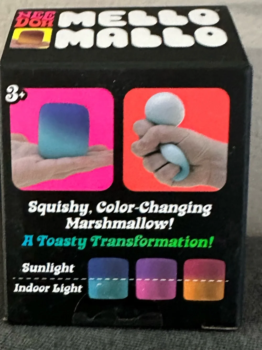NeeDoh Mello Mallo - Yellow/Orange color changing in UV light